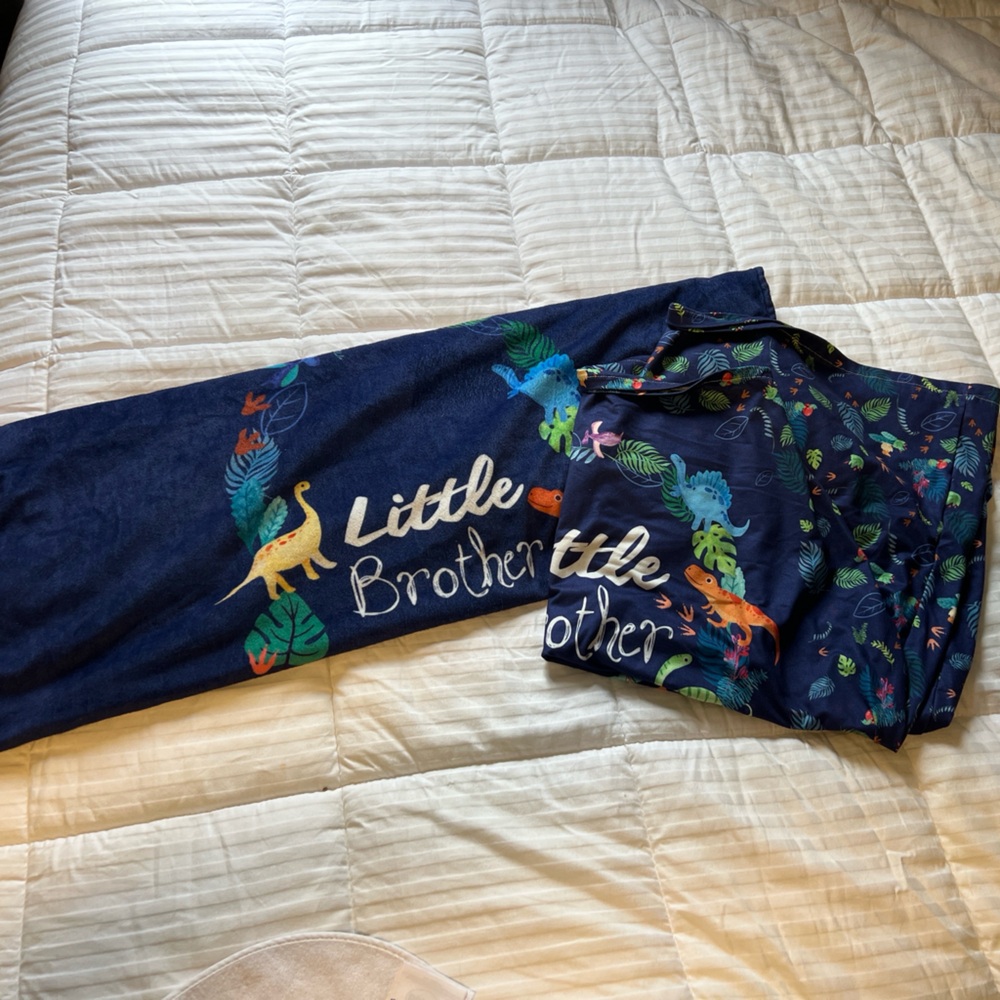 Little Brother Dinosaur Print Kids Pajamas